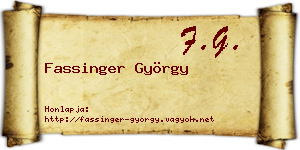 Fassinger György névjegykártya